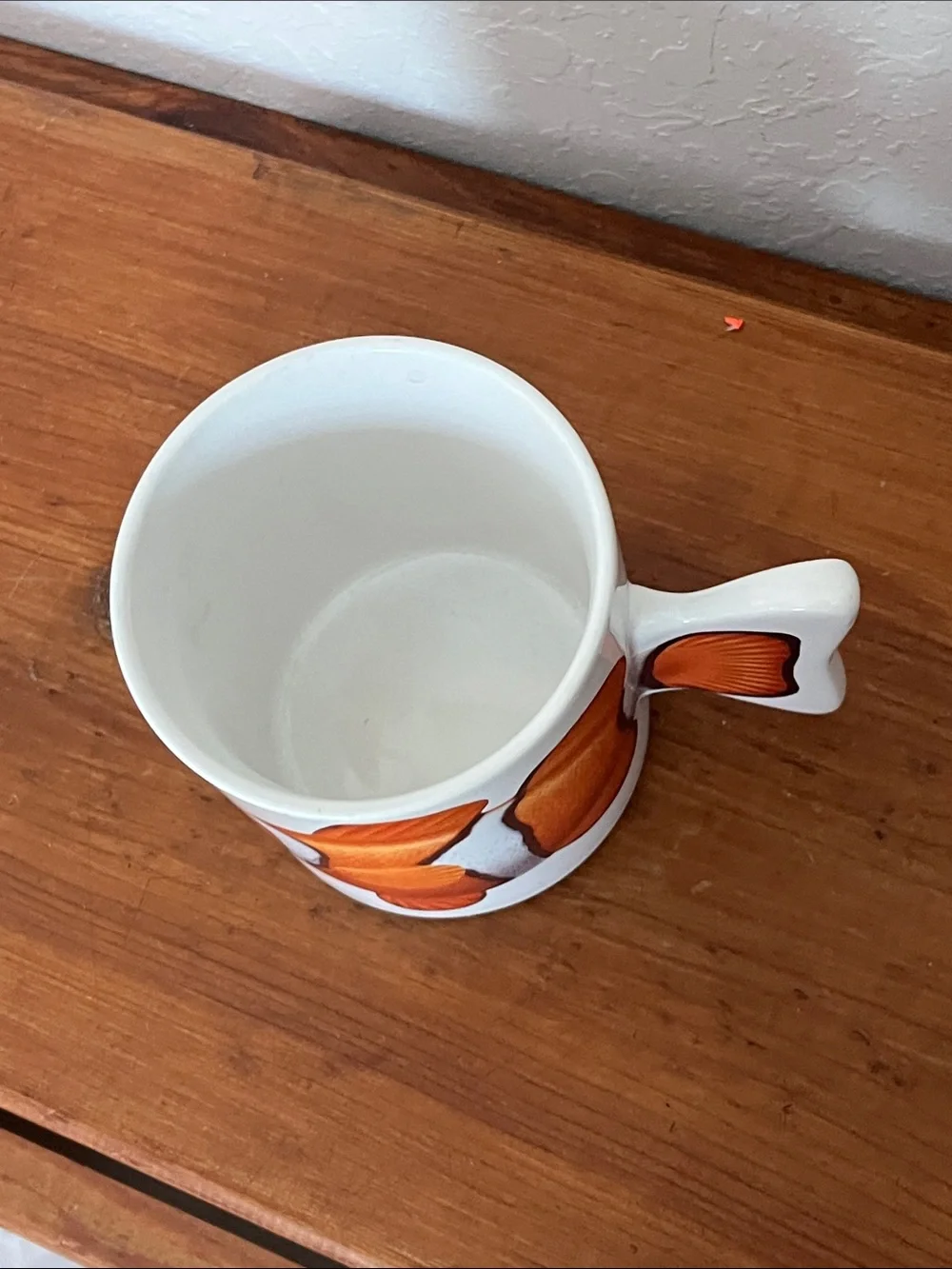 Clownfish Ceramic Mug with Fish Tail Handle - VTG 1992 Orange & White